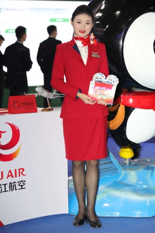 龙江航空高挑大长腿黑丝空乘