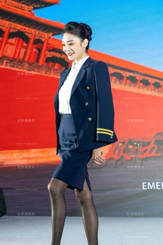 火辣川航空姐黑色长筒袜