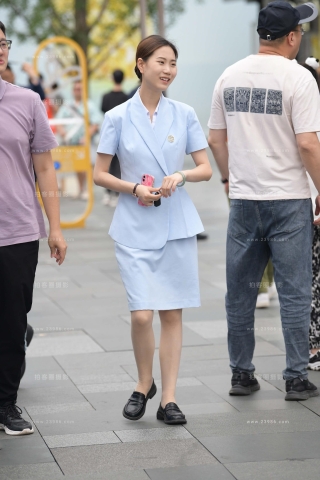 蓝色工装肉丝小姐姐